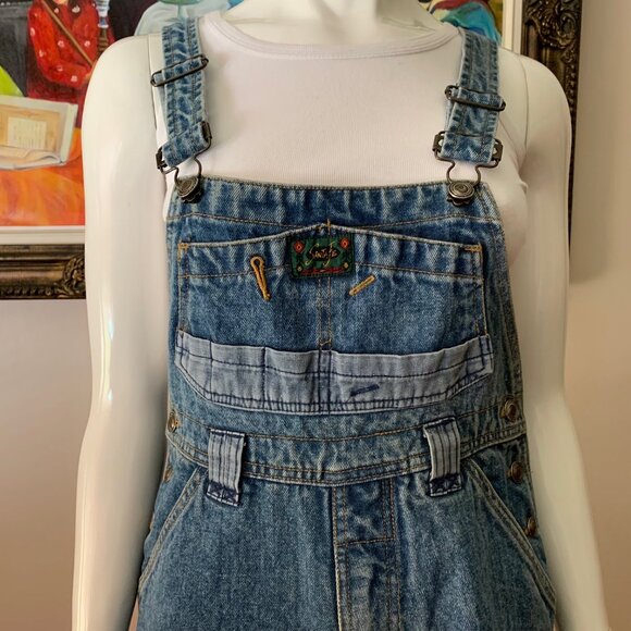 Denim Vintage Mr. Jump Women’s Overall Straight Leg Side Buttons Jeans Jumpsuit - Picture 6 of 11